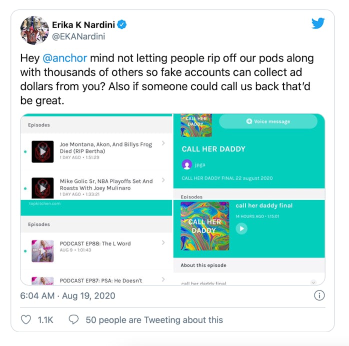 Barstool Sports CEO Erika Nardini complains about stolen podcasts from her company being uploaded to...