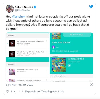 Barstool Sports CEO Erika Nardini complains about stolen podcasts from her company being uploaded to...