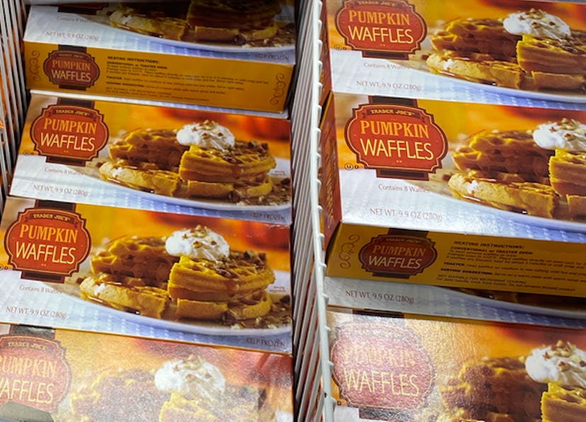 An image of rows of spicy pumpkin waffles. 
