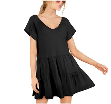 BELONGSCI Flowy V-Neck Mini Dress