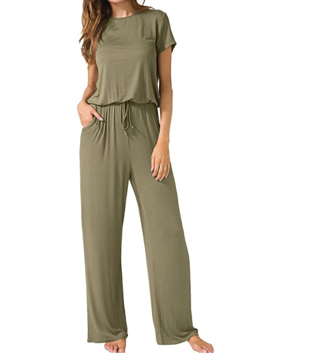 Lainab Women's Short Sleeve Jumpsuits with Pockets