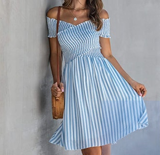 ECOWISH Womens Striped Dress