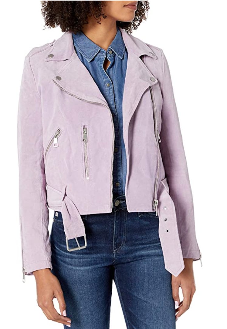 Bagatelle Lilac Suede Biker Jacket