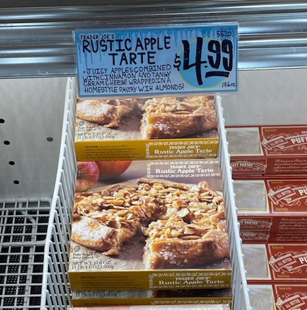 An image of boxes of frozen apple tarts. 