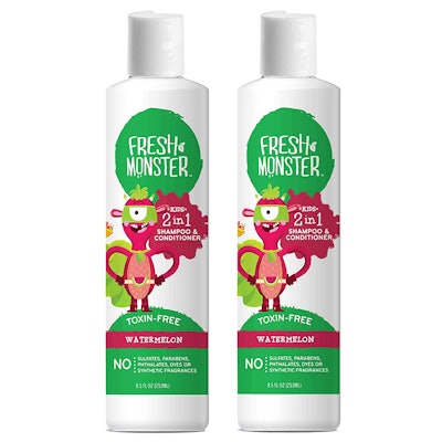 Fresh Monster 2-in-1 Kids Shampoo & Conditioner (Two 8.5-Ounce Bottles)