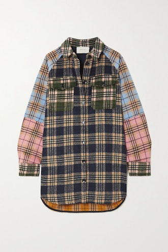 Patchwork Checked Flannel Shirt 