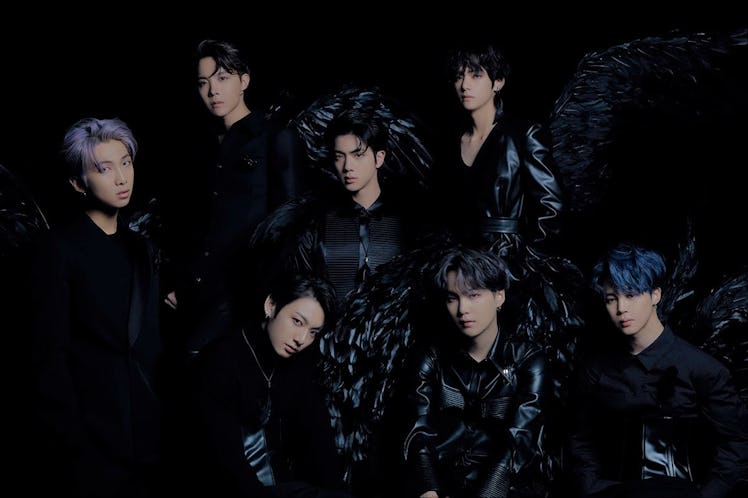 An idea for BTS 2020 Halloween costumes is their "Black Swan" outfits.