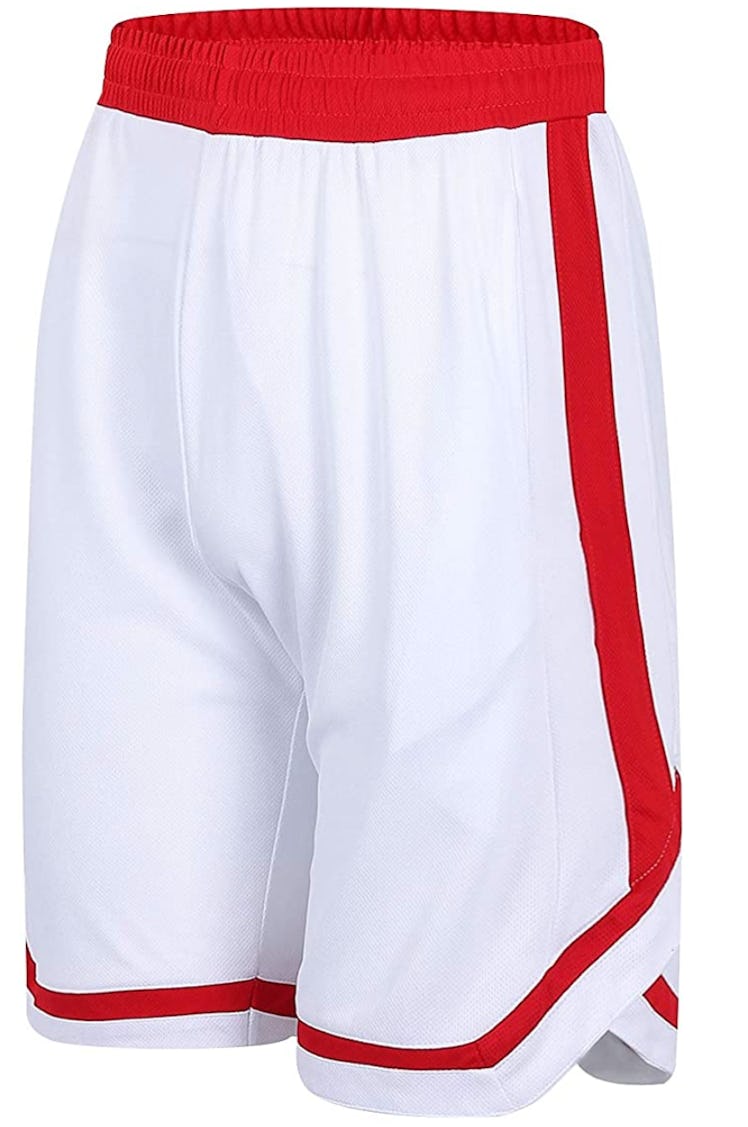 PTSports White & Red Basketball Shorts