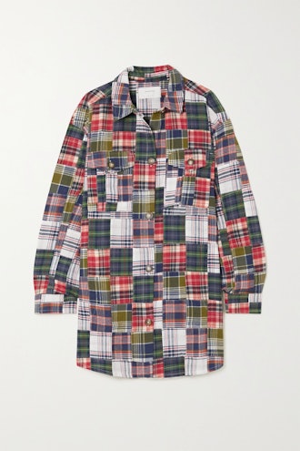 Patchwork Checked Cotton-Flannel Shirt 