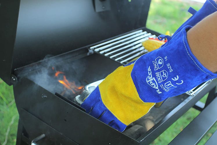 RAPICCA Leather Fire-Resistant BBQ Gloves 