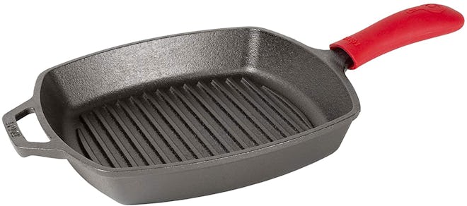 This pan for high heat cooking is a cast iron grill pan