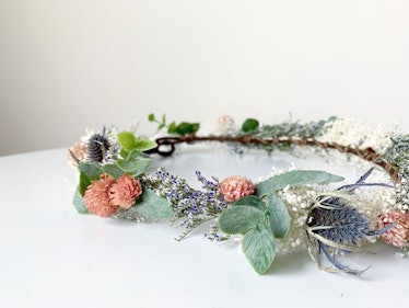 RoseAvenueFloral Sage Greenery, Thistle and Blush Gumphrena Crown