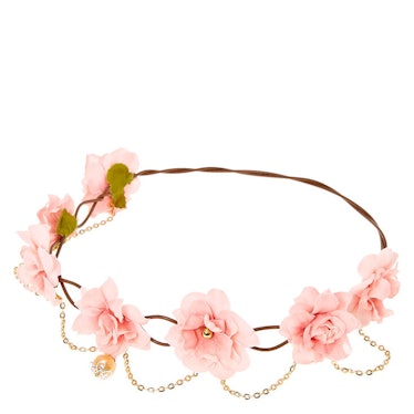 Claire's Gold Chain Flower Crown Headwrap