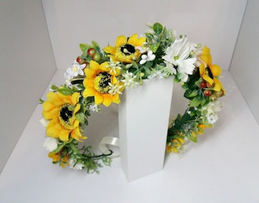valerienicoleaccesso Sunflower crown, Yellow Flower crown