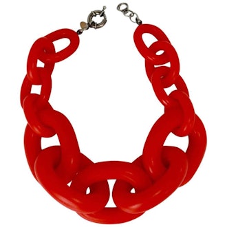 Oversized Red Resin Link Necklace