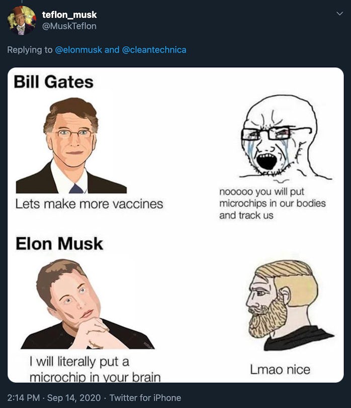 A meme making fun of Elon Musk fans.