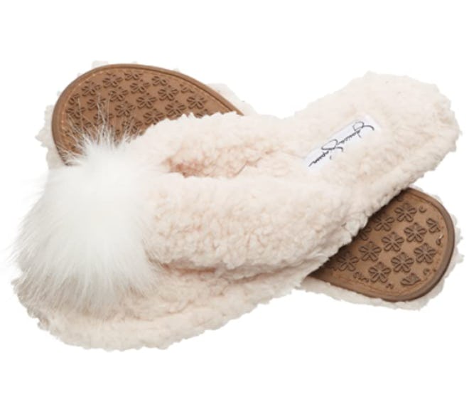 Jessica Simpson Fluffy Pom Thong Slippers