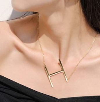 MONOOC 18k Gold Large Initial Necklace