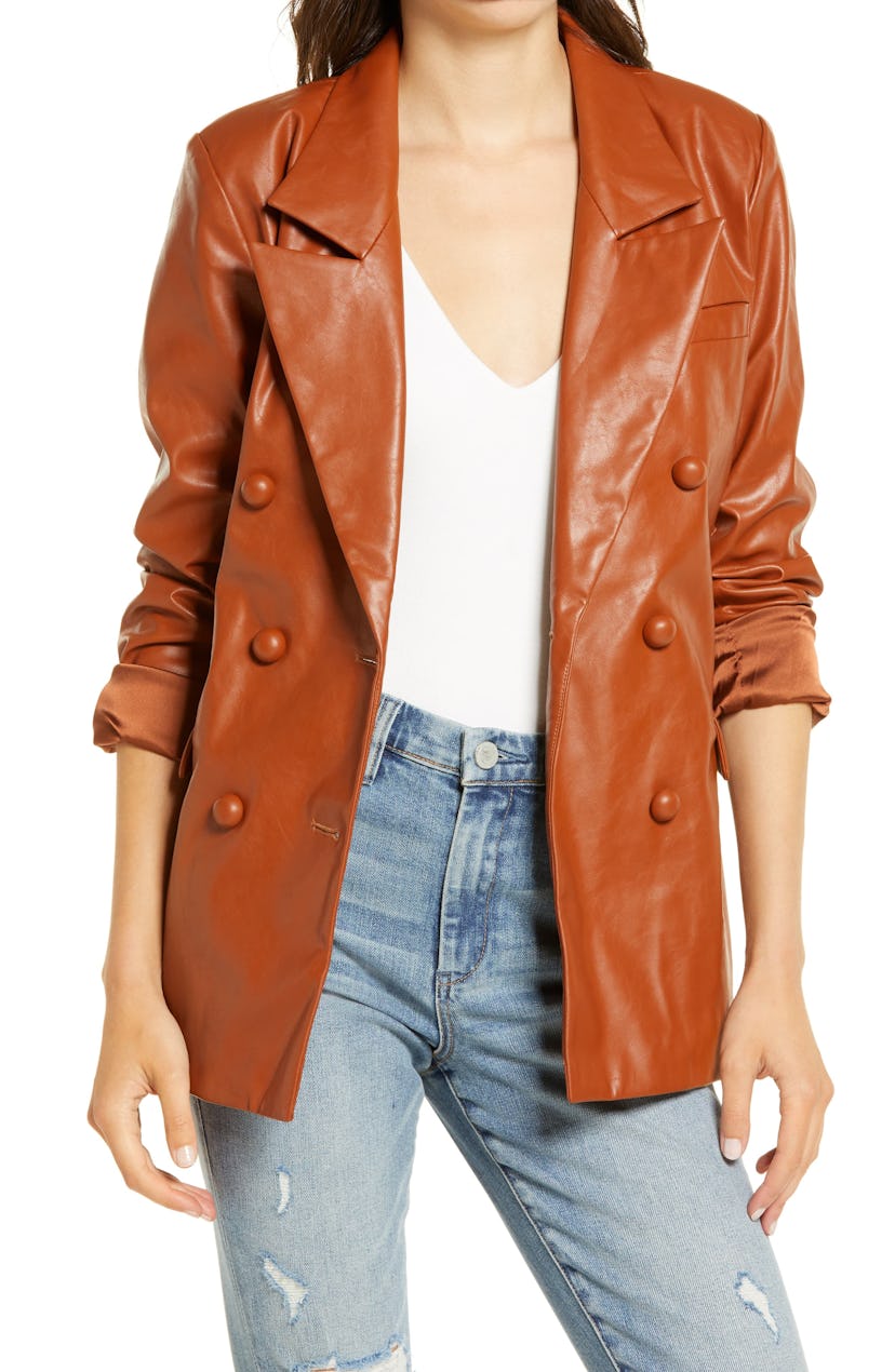 The Nightingale Faux Leather Blazer