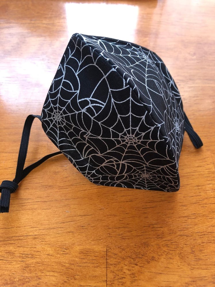 StitchEffect Metallic Spider Web Face Mask With Elastic, Washable, Adjustable