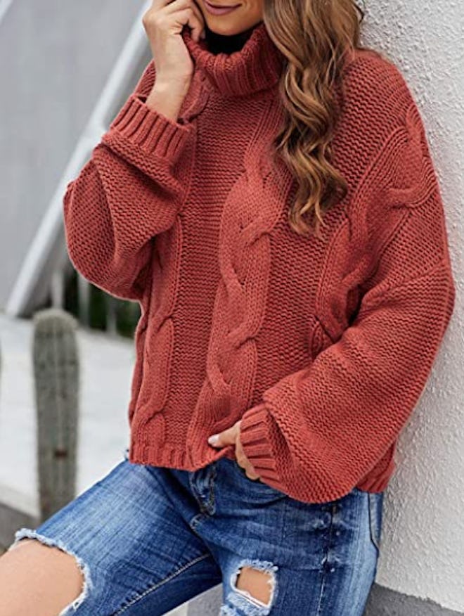 ZKESS Chunky Long Sleeve Turtleneck Sweater