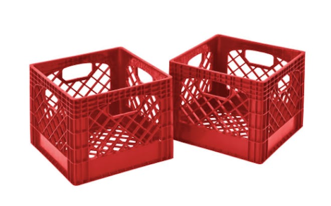 Plastic Storage Milk Crate in Red