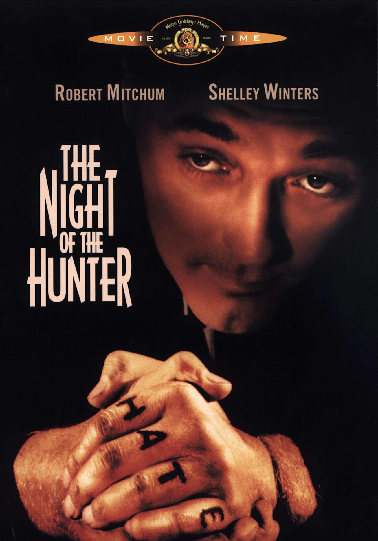Cover for the movie The Night of the Hunter 1955, inspired by Southern gothic thriller