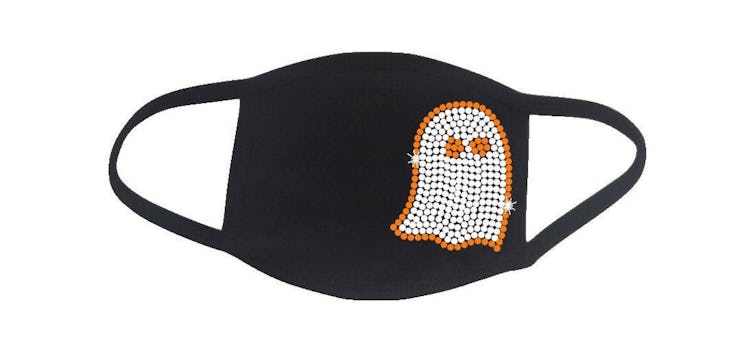 RhineDesigns Rhinestone Ghost Halloween Embellished Face Mask