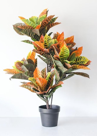 Colorful Fake Tropical Croton Plant in Pot 