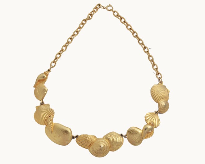Vintage Gold Seashell Necklace