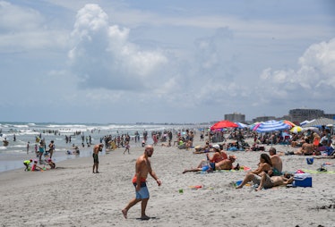 A Florida beach on Memorial Day, 2020. 