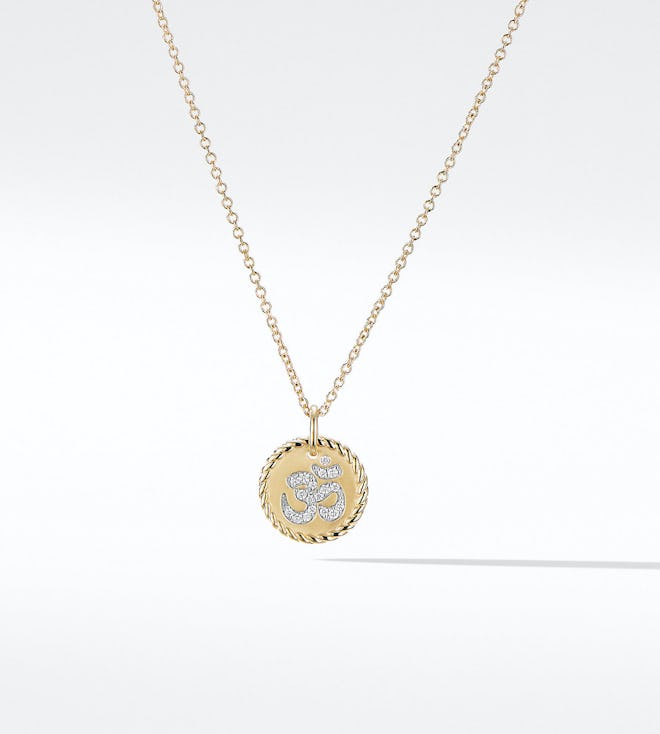 Cable Collectibles Om Necklace with Diamonds in 18K Gold