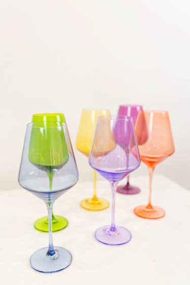 ESTELLE COLORED WINE STEMWARE - Set of 6 (Mixed Set)