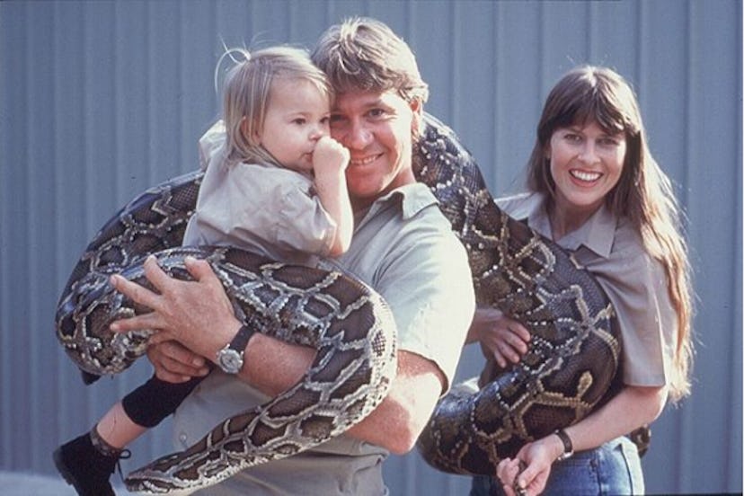 Bindi Irwin shared a family hug with a snake as a little girl.