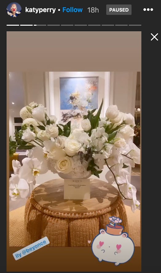 Beyoncé gifted Katy Perry a super sweet bouquet congratulating her on the birth of her daughter. 