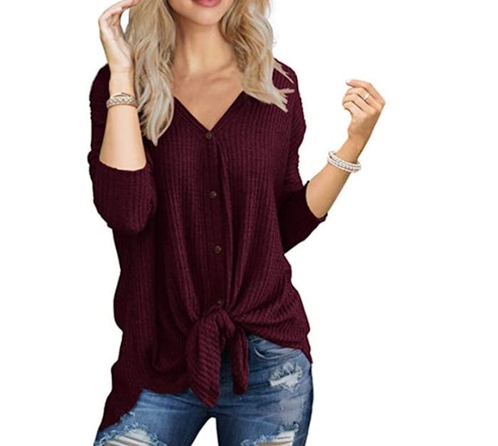 IWOLLENCE Waffle Knit Tunic