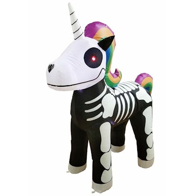 Inflatable Rainbow Skeleton Unicorn 