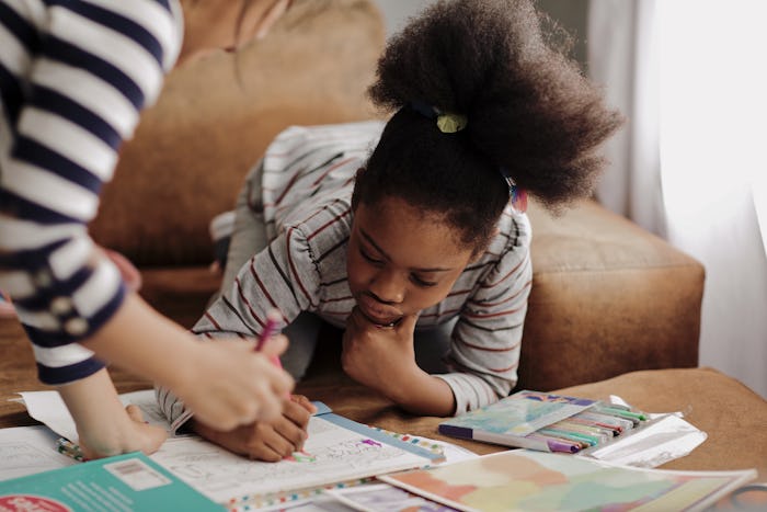 kids homeschooling at home