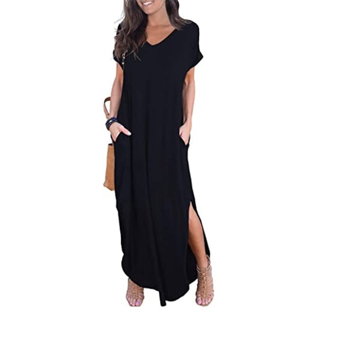 GRECERELLE Split Maxi Dress with Pockets