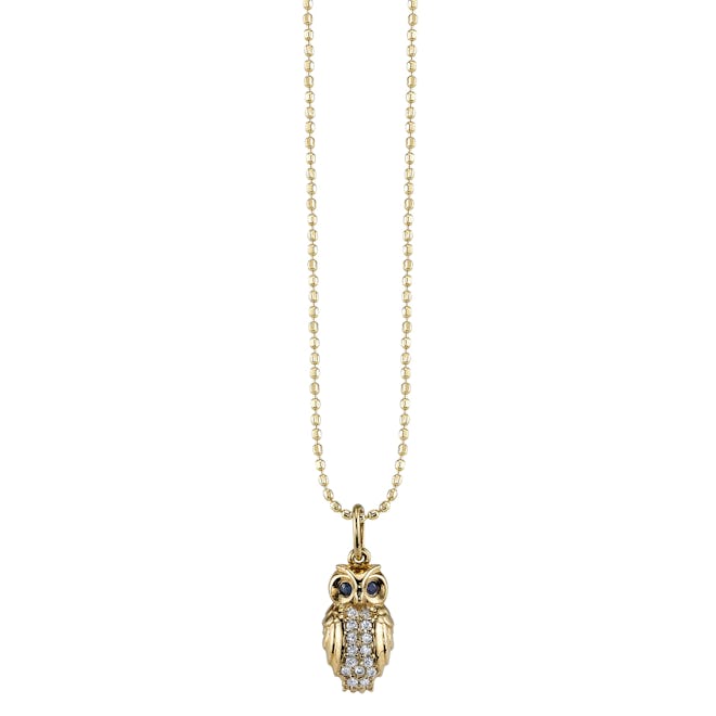 Gold & Diamond Owl Necklace