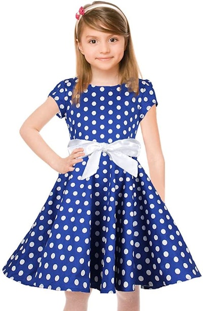 Vintage Girls Dresses Polka Dot Swing Rockabilly Dresses for Girls for Party Special Occasion