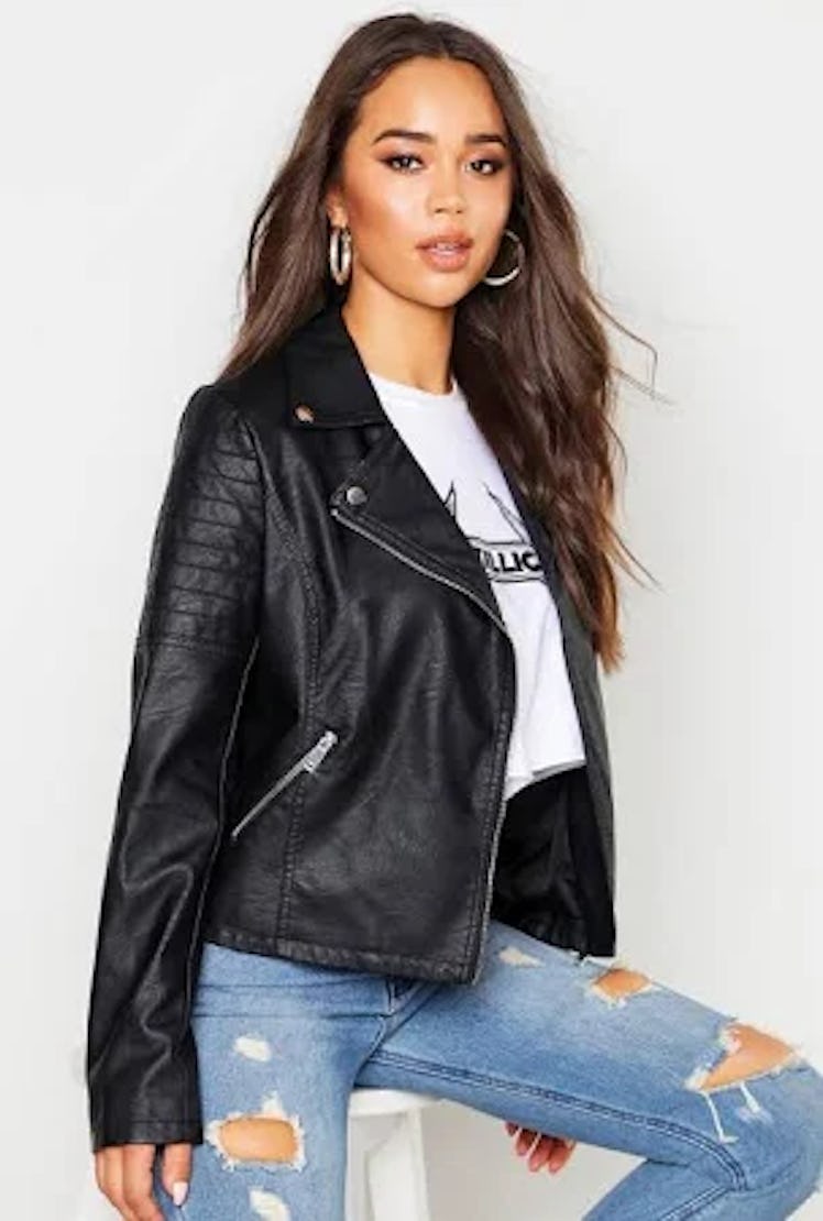 Faux Leather Moto Jacket