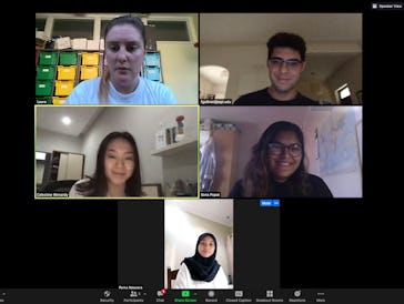 Students around the world in a video conference