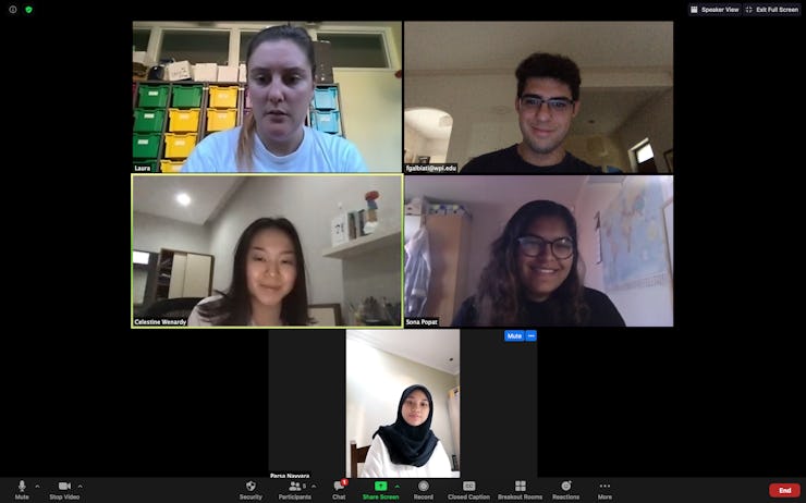 Students around the world in a video conference