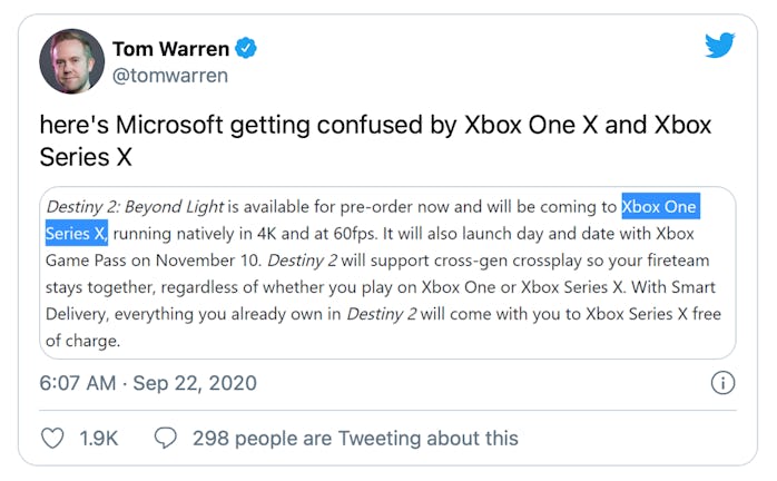 Microsoft's Xbox One X and Series X have names that are easy to confuse.
