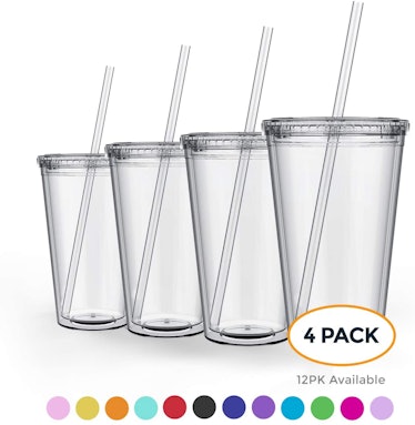 Maars Classic Insulated Tumblers 16 oz | Double Wall, Reusable Plastic Acrylic - Clear