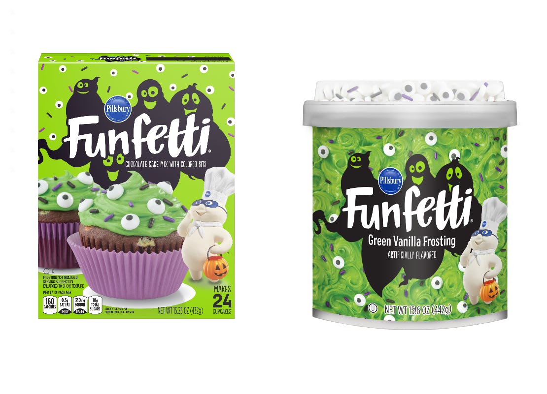Pillsbury's New Funfetti Slime Cake Mix & Frosting For Halloween Look