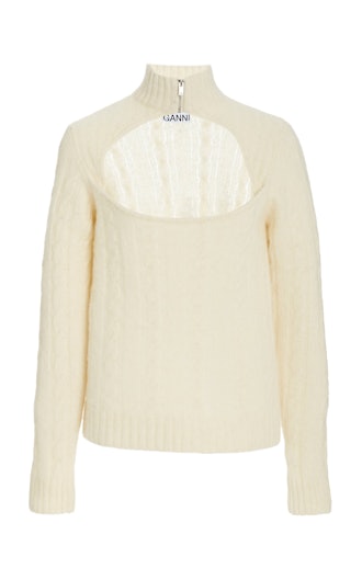 Cut-Out Wool-Blend Knit Top 