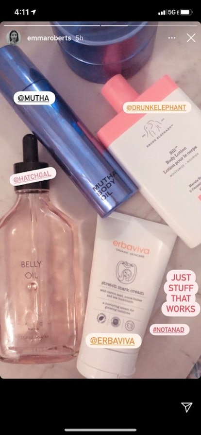 Roberts shared part of her skincare routine with followers.