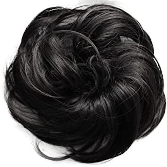 FESHFEN Hair Bun Extensions Messy Curly Hair Scrunchies Hairpieces Synthetic Donut Updo Hair Pieces ...